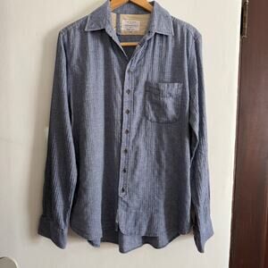 RAG & BONE  | Blue Herringbone Flannel Tailored Workwear Button Up | Medium